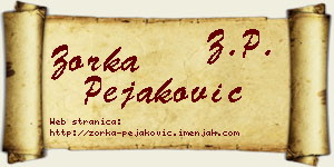 Zorka Pejaković vizit kartica
